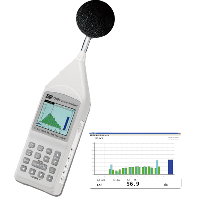 臺灣泰仕1/1 及 1/3 八音度實時音頻分析儀TES-1358C